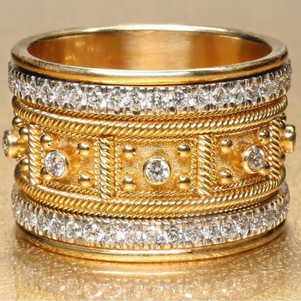 TWO TONED ETERNITY BRIDAL WEDDING RING